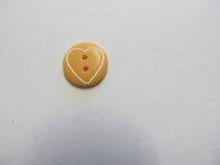 Vintage Knopf - mit Herz - 15 mm - orange