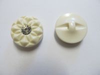Vintage Modeknopf - 25 mm - weiss