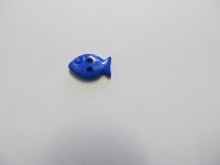 Vintage Knopf - Fisch - 16 mm - blau
