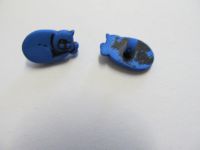 Vintage Knopf - Hund - 18 mm - blau