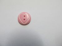 Vintage Knopf - mit Herz - 15 mm - rosa