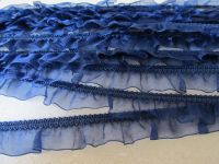 3,00 m Organzarüsche - 18 mm - elastisch - blu
