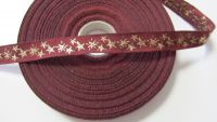 Webborte - 10 mm - Sternchen - bordeaux gold