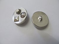Vintage Knopf - 25 mm - Metall echt versilbert