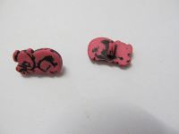 Vintage Knopf - Elefant - 18 mm - rot