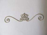 Aufbügler - Krone - 30 x 150 mm - silber
