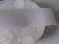 Samtband - Nylvalour - 50 mm - weiss