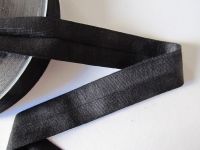 1,95 m Schrägband Jersey Cotton ela - 20 mm  - schwarz