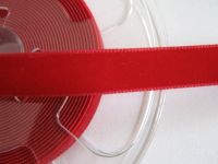 Samtband - 16 mm - scarlet