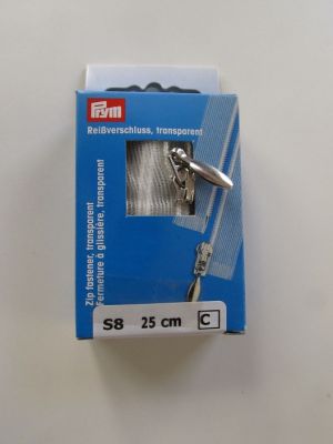 Reißverschluß - 25 cm - transparent