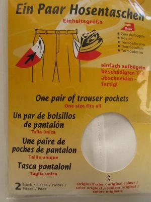 Aufbügel Ersatz-Hosentasche - beige