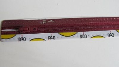 Reißverschluss - 18 cm - bourdeaux