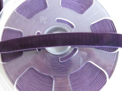 Samtband elastisch - 16 mm - plum