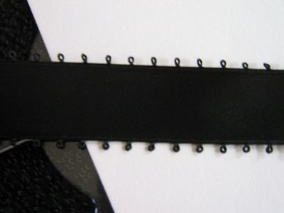 Satinband - Double Face - 25 mm - Picot - schwarz
