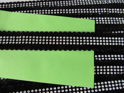 Strassimitatband - 20 mm - schwarz
