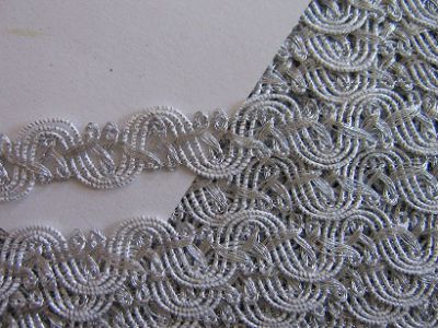 19,10 m Brokatborte - 16 mm - silber