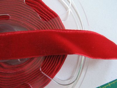 Samtband doppelseitig - 22 mm scarlet