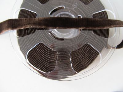 Samtband doppelseitig - 16 mm cuban brown
