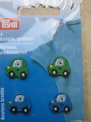 Knöpfe - gestickt - auto