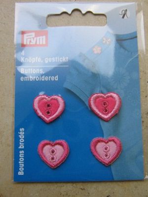 Knöpfe - gestickt - Herzen