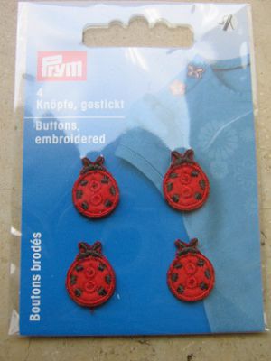 Knöpfe - gestickt - Marienkäfer