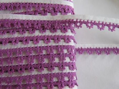 Baumwollspitze mit Pikots - 10 mm - violet
