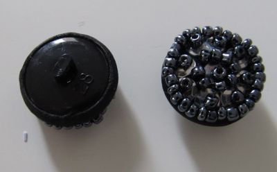 Perlenknopf - 18 mm - schwarz