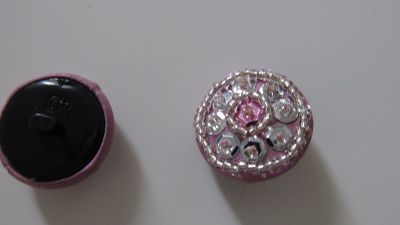 Perlenknopf - 25 mm - rosa