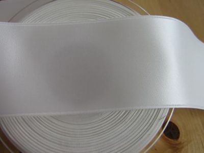 8,00 m Satinband - Double Face - 50 mm - bridal white