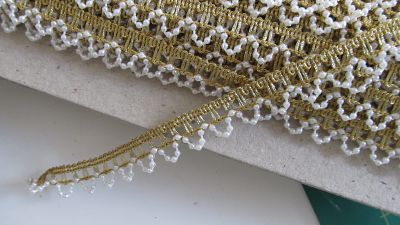 Perlenborte - 15 mm - gold