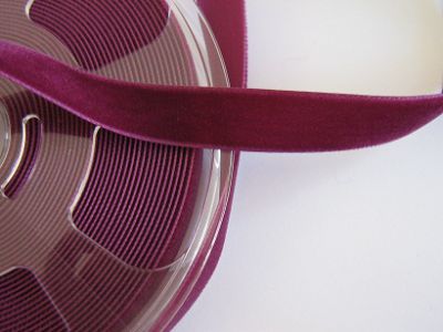 Samtband - 16 mm - fuchsia