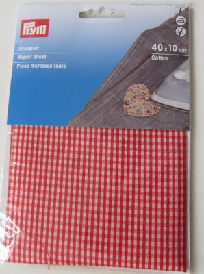 Aufbügler - Flickstoff - vichy - rot