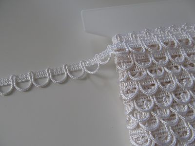 Knopflochborte - 15 mm - weiss
