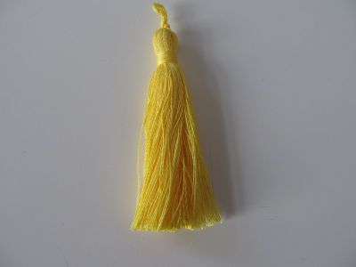 Quaste - Baumwolle - 6 cm - gelb hell