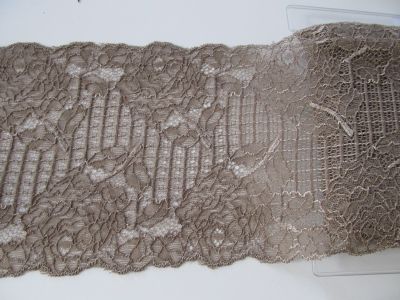 Raschelspitze - elastisch - braun