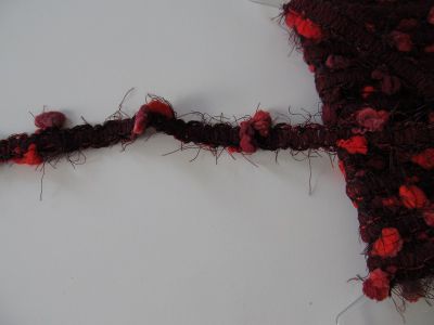 Wollborte - 15 mm - rot