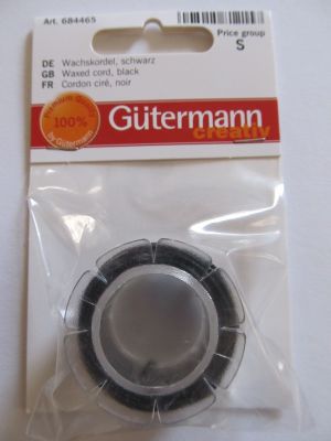 Wachskordel - 5 m - schwarz