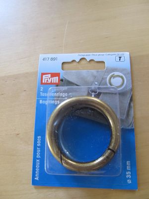 Taschenringe 35 mm altmessing