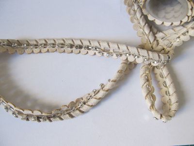 Strassborte - 10 mm - beige