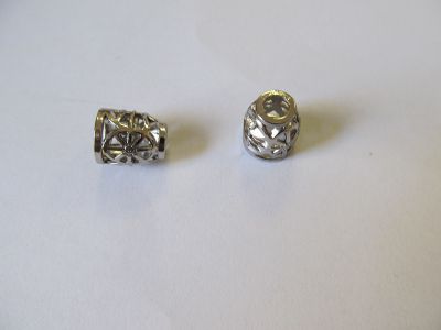 Kordelende - 15 mm - silber