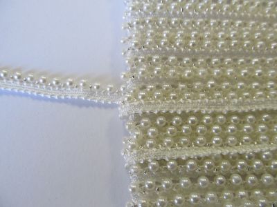 Perlenband - 8 mm - wollweiss