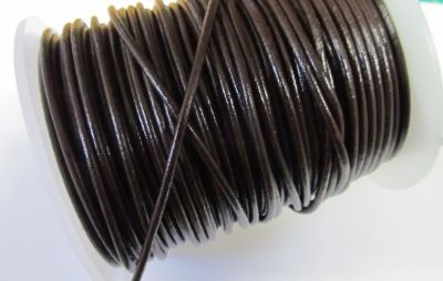Lederrundbändchen - 2 mm - braun