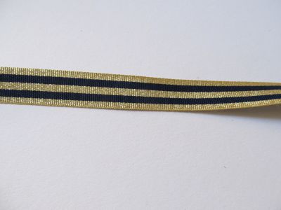 Brokat Streifenborte - 15 mm - marine gold