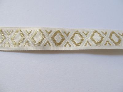 Brokatborte - 22 mm - ecru gold