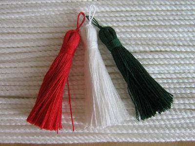 Quaste - Leinen - 6 cm - rot