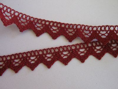 Klöppelspitze - 20 mm - weinrot