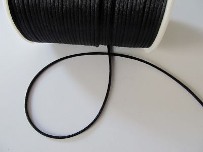 Satinkordel - 2,5 mm - schwarz