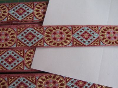 Webborte mit Ornamenten - altrosa
