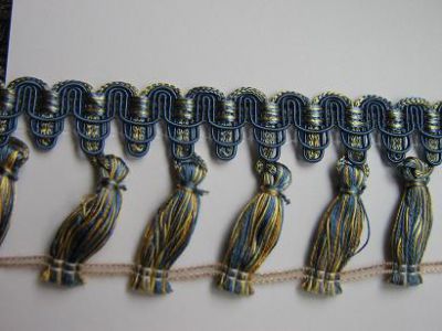 Quasten-Borte mit Quaste 65 mm blau