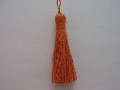 Quaste - Leinen - 6 cm - dunkel orange